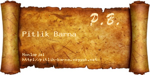 Pitlik Barna névjegykártya