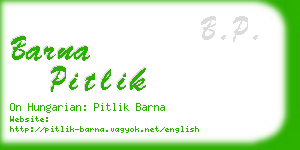 barna pitlik business card